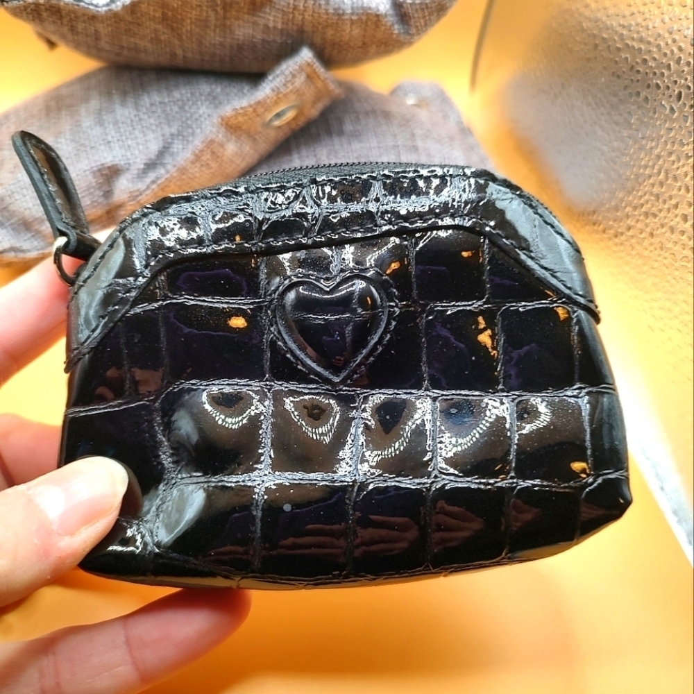 Brighton Heart Brown Croc Patent Leather Small Coin Purse! - Picture 4 of 7